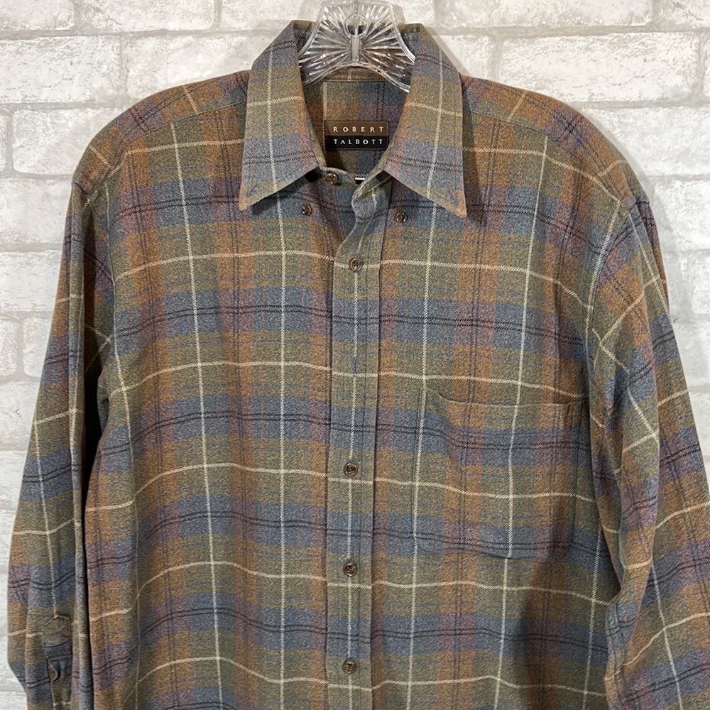 Robert Talbott Plaid Button Down Size Medium - image 2